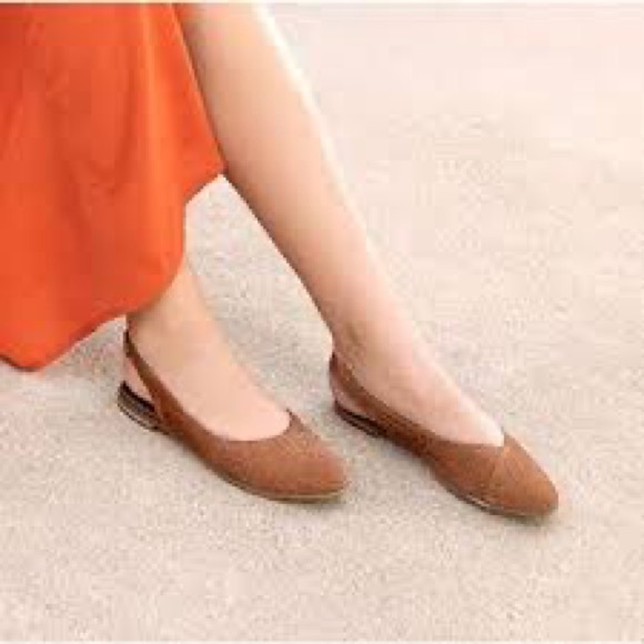 NWT TOMS Julie Slingback Flats Tan Mini Cheetah Printed Suede 10 - Picture 3 of 10